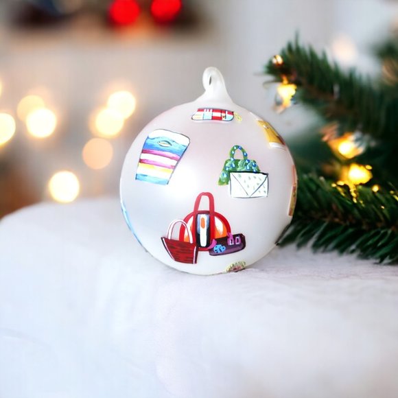 Dillard's Trimmings Frosted Glass Ball Ornament with Ladies' Purse - Picture 4 of 9